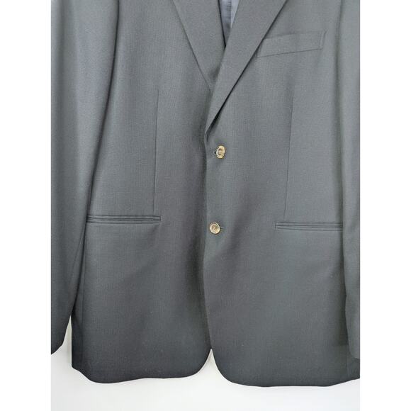 John W Nordstrom Loro Piana Super 120s Blazer Mens 44L Navy Button Dual Vent - Picture 3 of 8